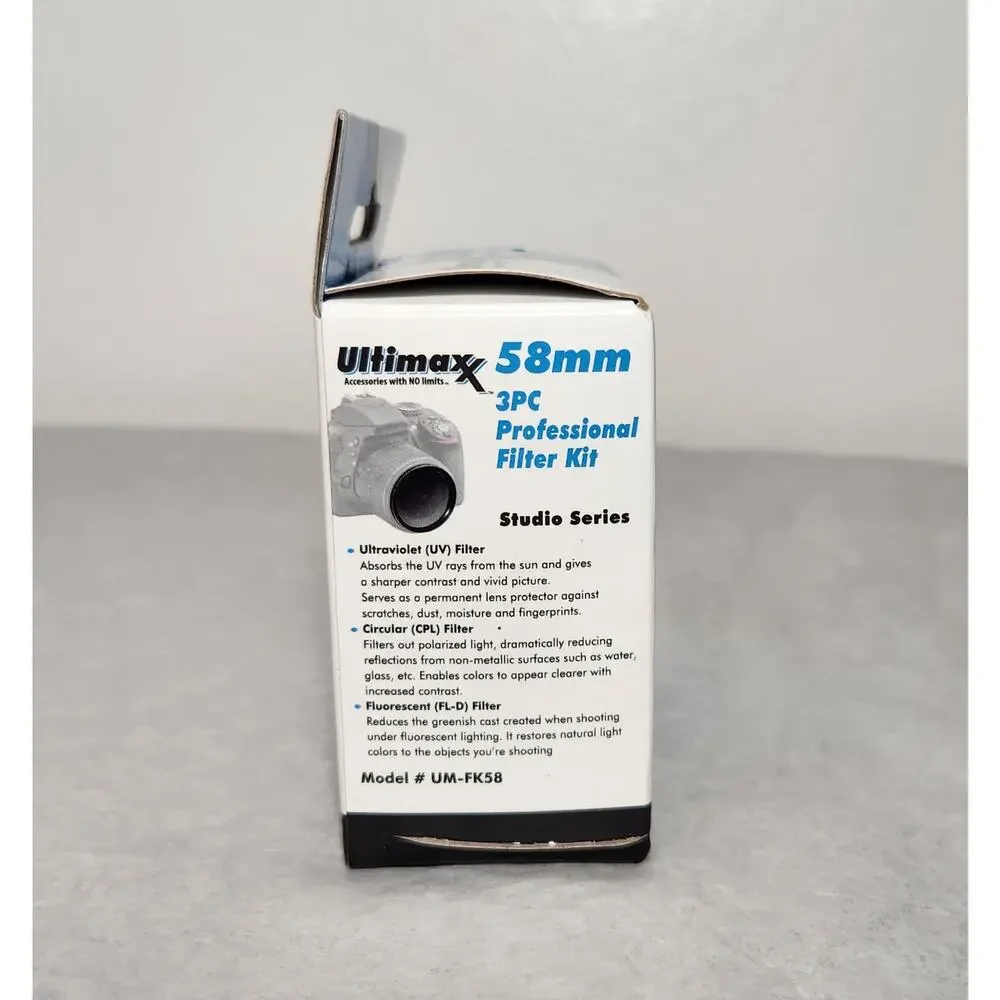 Ultimaxx 58MM 3PC HD Professional Filter Kit Studio Series Open Box